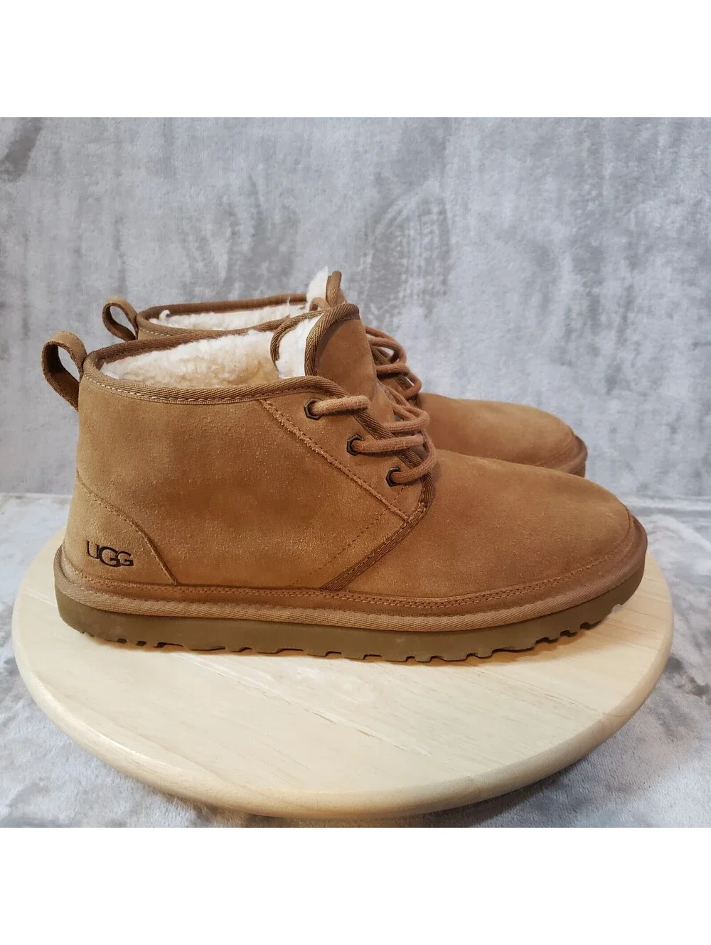 UGG Men’s Suede Chukka Ankle Boots Lined Lace-Up Brown US 12 EU 45